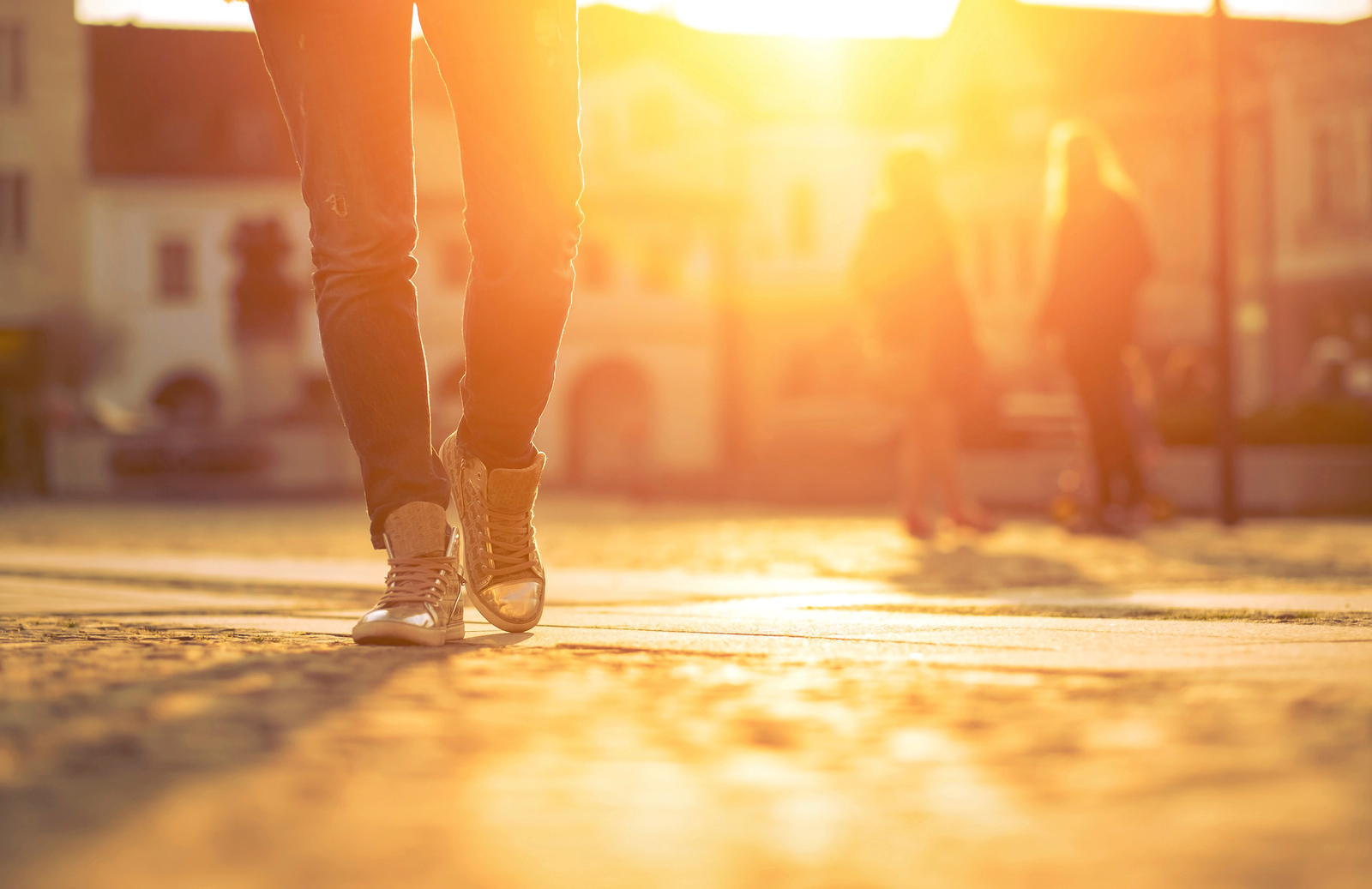 An image of a person's legs walking